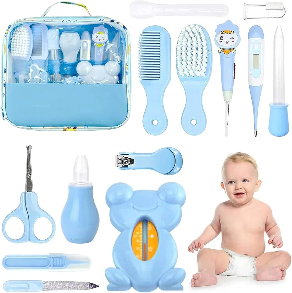 Trousse de Soin Bébé Complète – 15 Pièces –Bleu