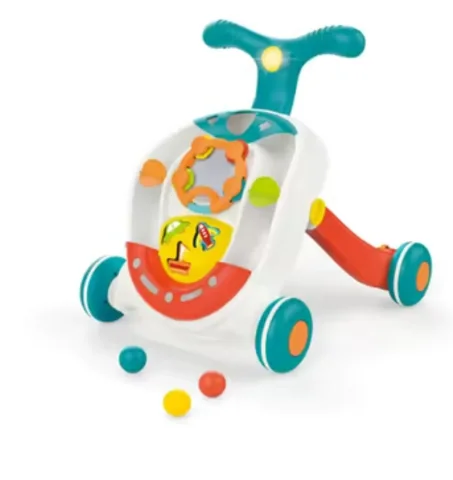 Trotteur Éducatif 2-en-1 avec Jeux de Formes & Balles