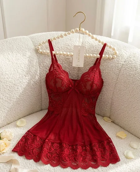 Nuisette rouge élégante pour femme taille L