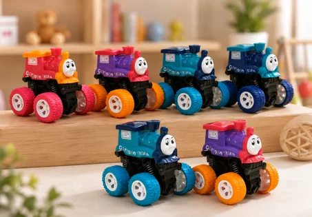 lot de 2 Mini Train Tout-Terrain à Friction – Jouet pour Enfants – Modèle et Couleur Assortis