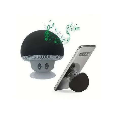 Enceinte bluetooth champignon mignon noir
