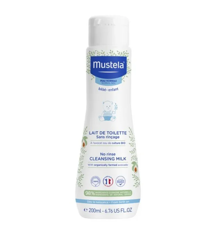Mustela – Lait de Toilette Sans Rinçage à l’Avocat BIO (200 ml)