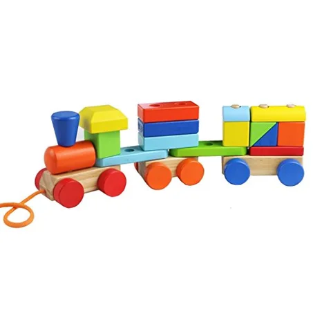 Train de Blocs en Bois – Jouet Éducatif à Empiler 🚂🧩