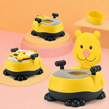 Pot Bébé Ergonomique – Design chaton jaune