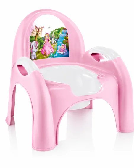 Pot Chaise Bébé avec Dossier Illustré – Confort et Fantaisie Rose