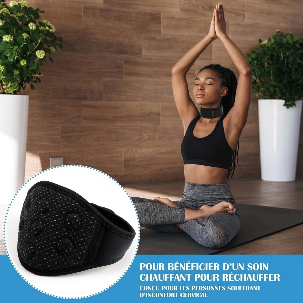 🔥CEINTURE MAGNETIQUE AUTO- CHAUFFANTE Anti-Douleurs Cervicales - Soulagement Rapide en 15 Minutes