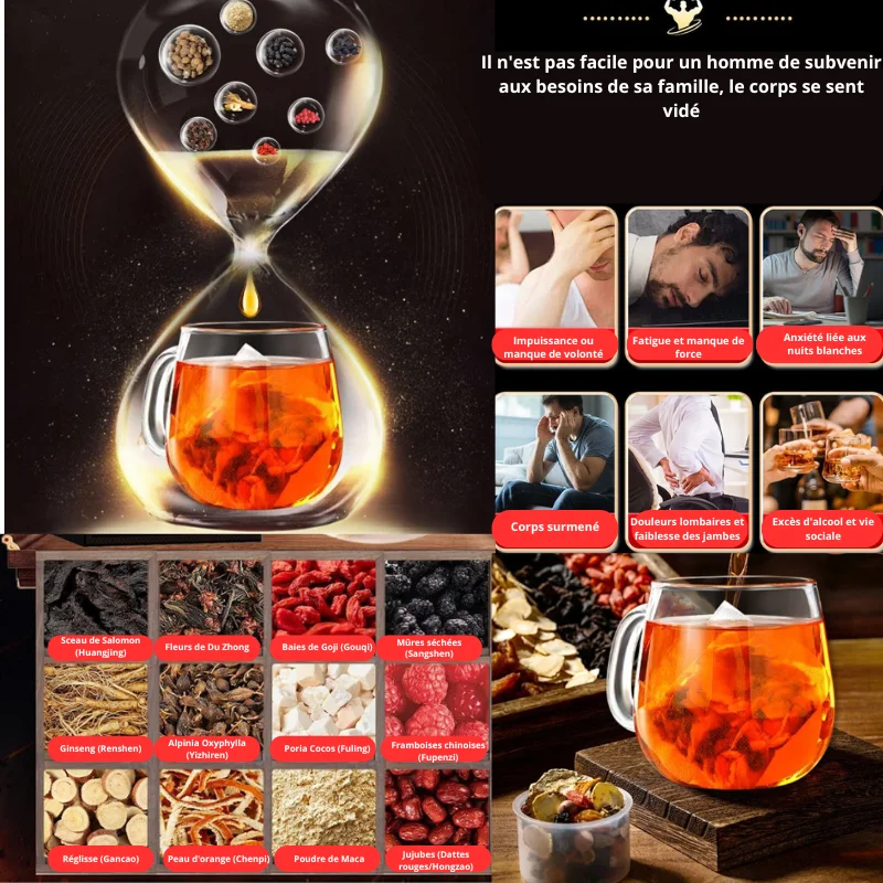 🍵 Thé Impérial Vitalité : Cistanche & Eucommia (Huit Trésors)