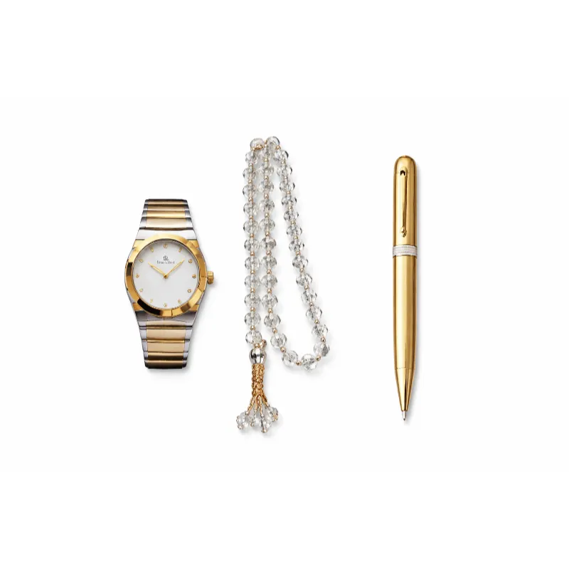 طقم رجالي فخم باللون الذهبي والفضي