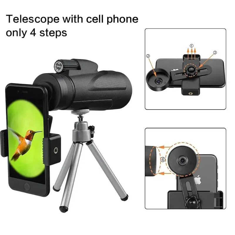 منظار أحادي احترافي HD مع عدسة موبايل