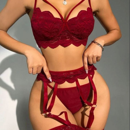 Ensemble De Lingerie En Dentelle Jarretière
