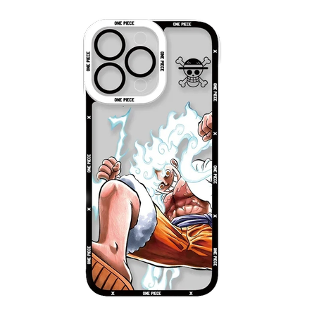 Coque de Téléphone Souple et Transparente Antichoc pour iPhone - Série Anime One Piece, Luffy Gear 5