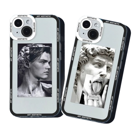 Coque de téléphone en silicone souple transparent : FC Mona Lisa, Art Aesthetic - iPhone 13, 14, 12, 11 Pro Max, Mini, X, Poly, Xs Max, SE, 7, 8 Plus