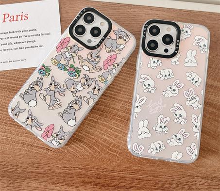 Coque de Téléphone Antichoc en Silicone : Lapin de Dessin Animé Laser Mode, iPhone 14 11 12 13 Pro Max 15, Pour Femmes et Filles