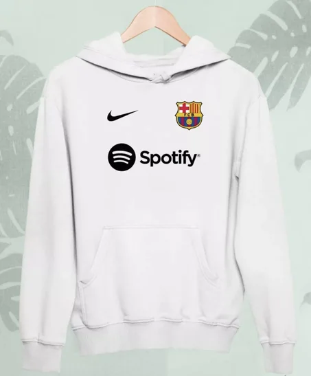 Sweat FC Barcelone (Blanc) 100% Coton