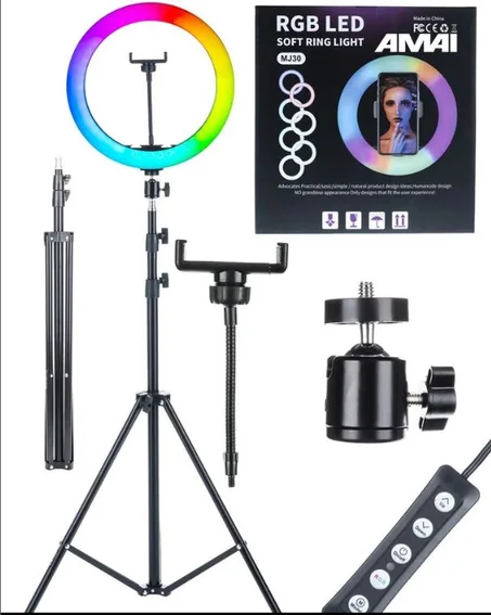 Ring light RGB LED + Trépied 2m- Noir