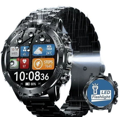 ساعة ذكية للرجال بتصميم  فاخر مع مكالمات بلوتوث، تتبع لياقة، بطارية قوية و مقاومة للماء