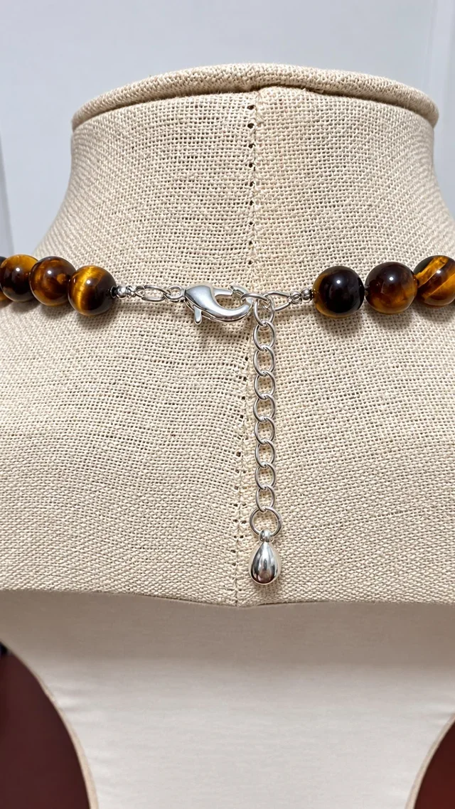 Collar Premium de Ojo de Tigre Natural | Elegancia, Energía y Protección