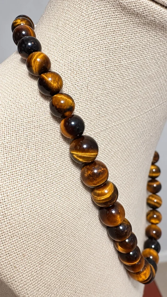 Collar Premium de Ojo de Tigre Natural | Elegancia, Energía y Protección