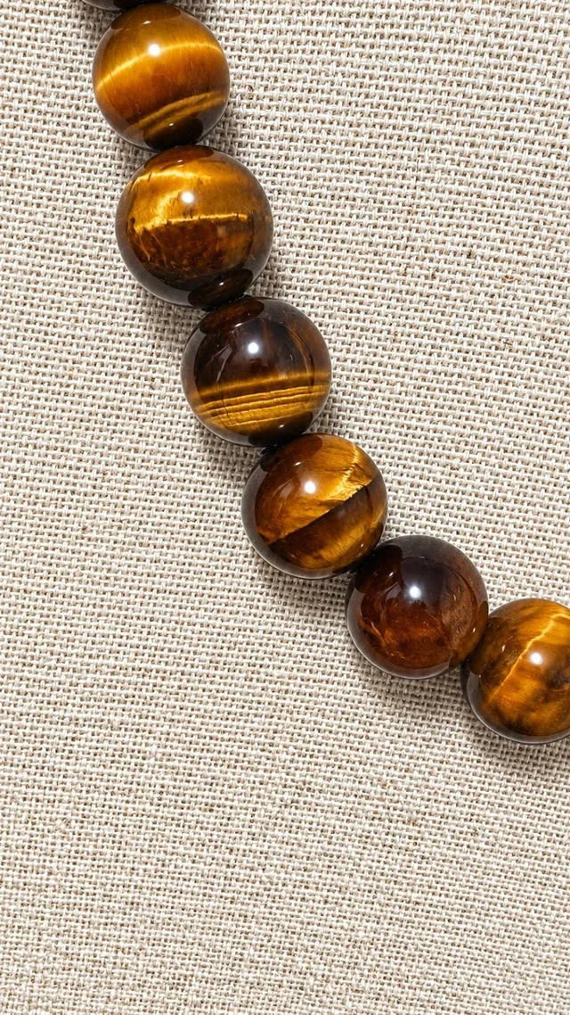 Collar Premium de Ojo de Tigre Natural | Elegancia, Energía y Protección
