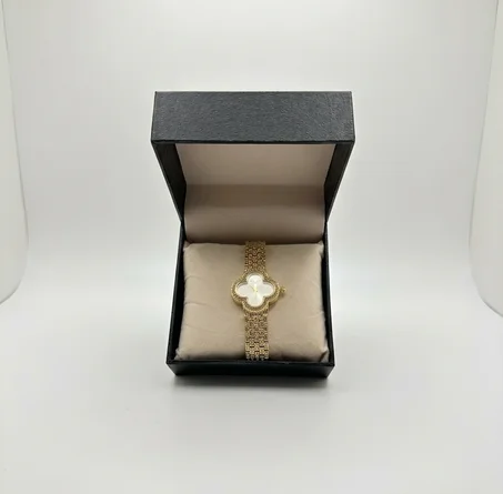 VAN CLEEF FEMMES GOLD TAB BLANC