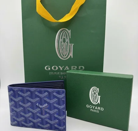 PORTE MONNAIE HOMMES GOYARD BLEU AVEC SACHET