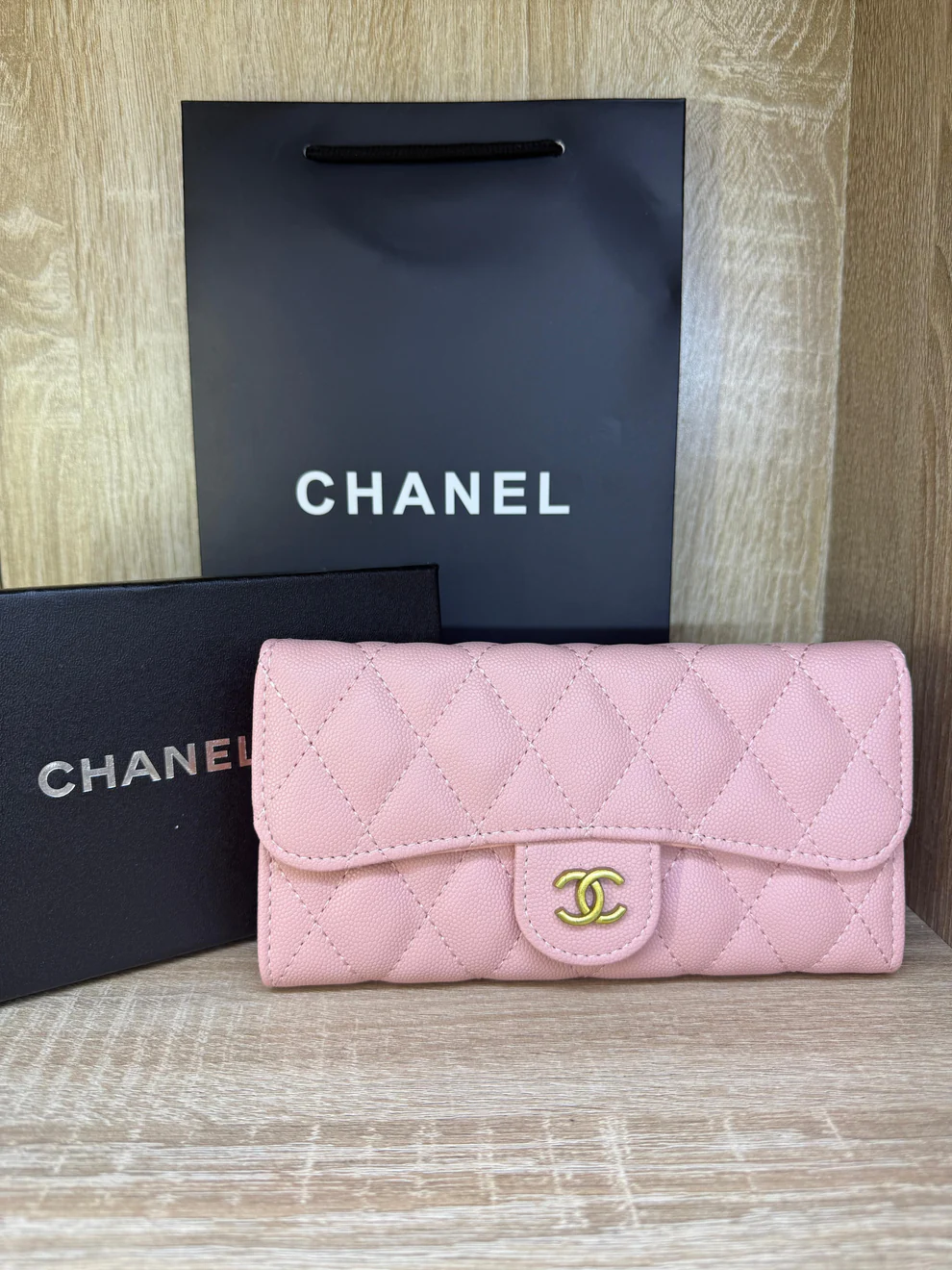 PORTE FEUILLE CHANEL FEMMES ROSE BB AVEC SACHET