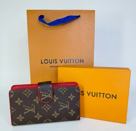 PORTE FEUILLE + MONNAIE + TELEPHONE FEMMES LV ROUGE