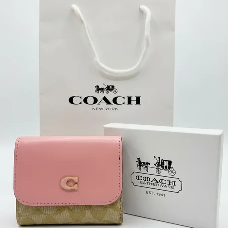PORTE MONNAIE FEMMES COACH 2026 ROSE AVEC SACHET