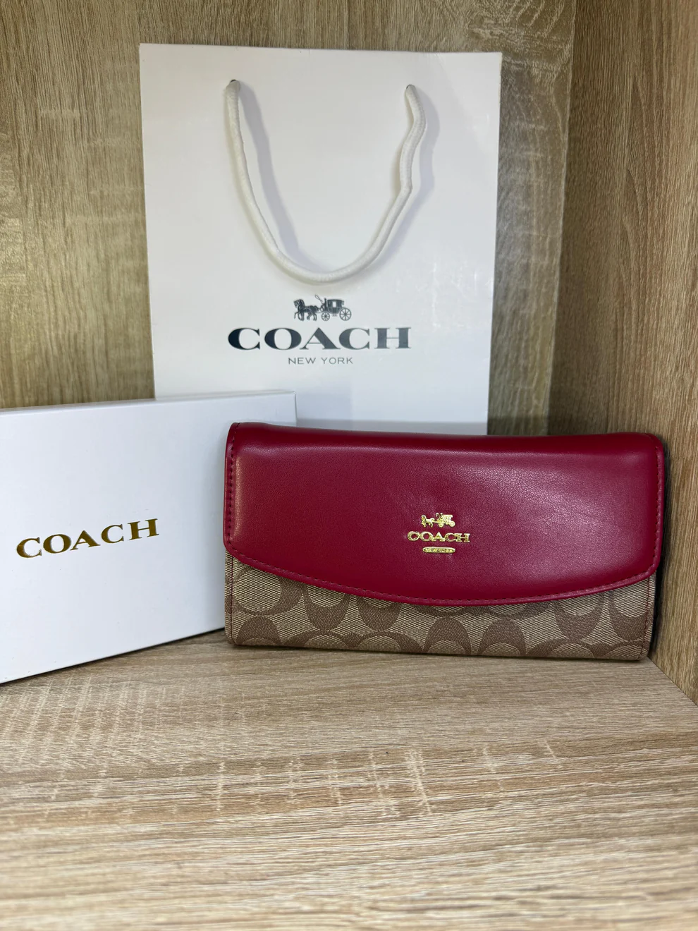 PORTE FEUILLE COACH BORDY FEMMES
