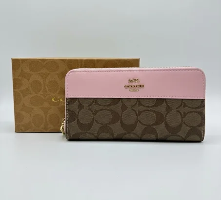 PORTE FEUILLE COACH FEMMES ROSE NEW