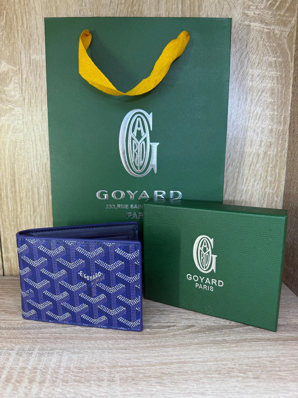 PORTE MONNAIE HOMMES GOYARD BLEU AVEC SACHET