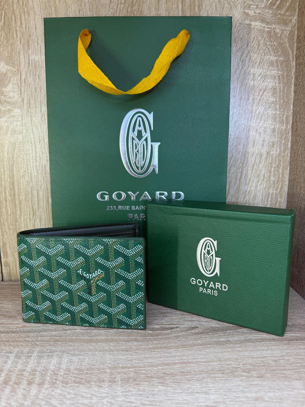 PORTE MONNAIE HOMMES GOYARD VERT AVEC SACHET