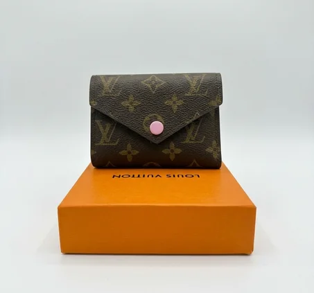 PORTE MONNAIE FEMMES LV MARRON ROSE BEBE