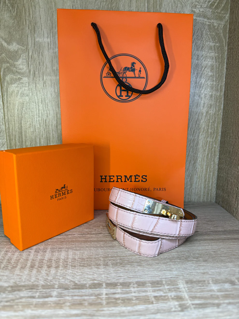 CEINTURE HERMES PINK FEMMES AVEC SACHET