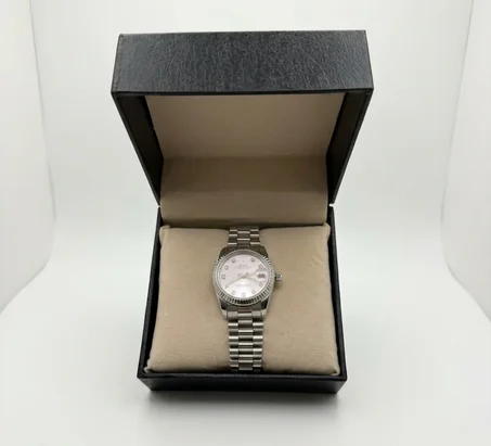 ROLEX FEMMES GRIS/ROSE DIAMONDS BOITE SIMPLE