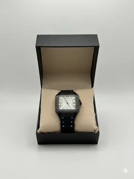 CARTIER SANTOS HOMMES SILICONE BOITE SIMPLE