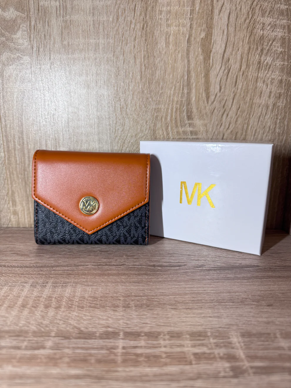 PORTE MONNAIE MK MARRON FEMMES