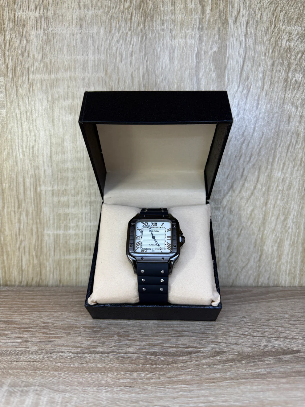 CARTIER SANTOS HOMMES SILICONE BOITE SIMPLE