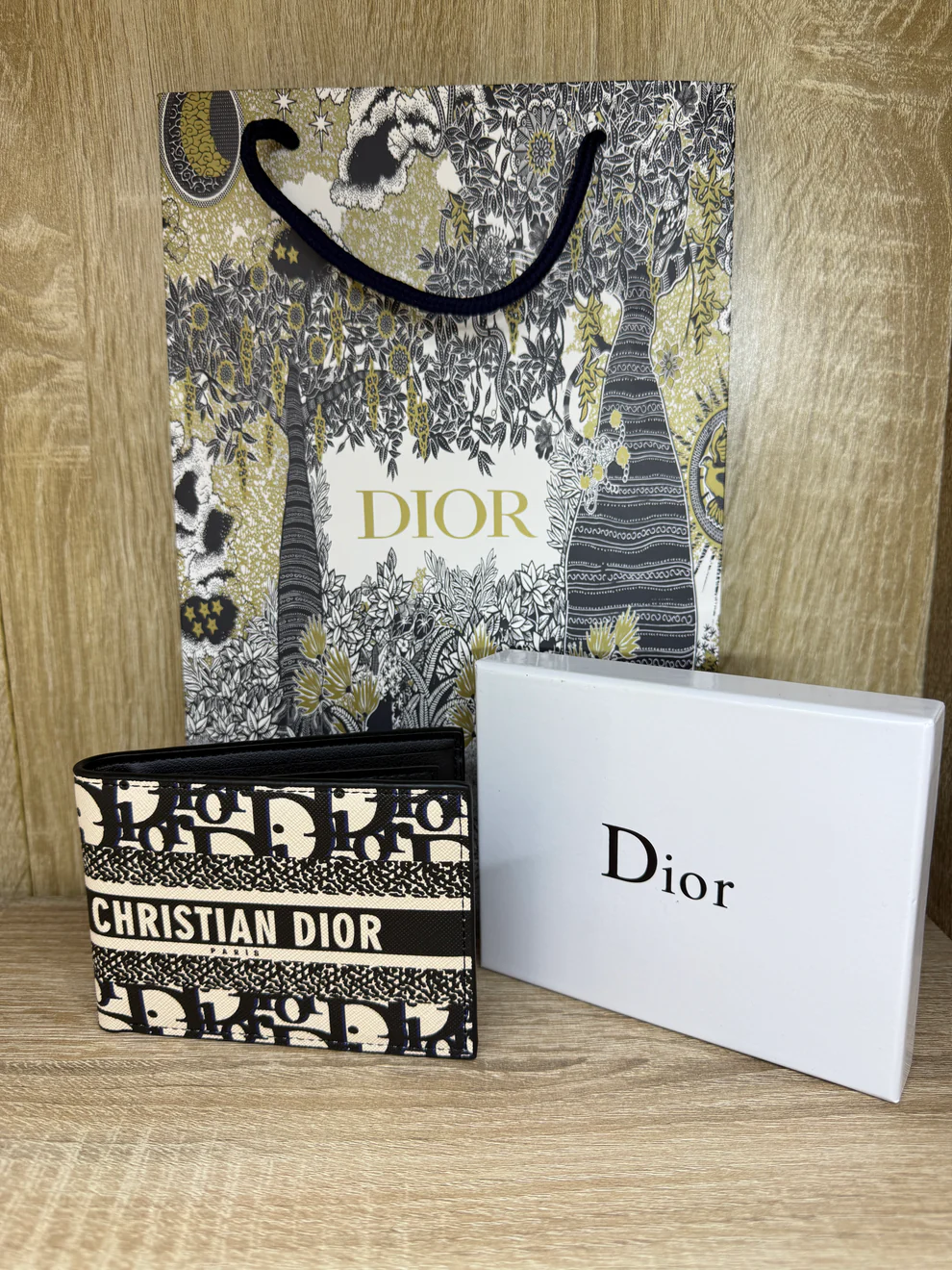 PORTE MONNAIE HOMMES DIOR BLANC