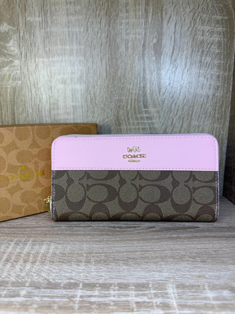 PORTE FEUILLE COACH FEMMES ROSE NEW