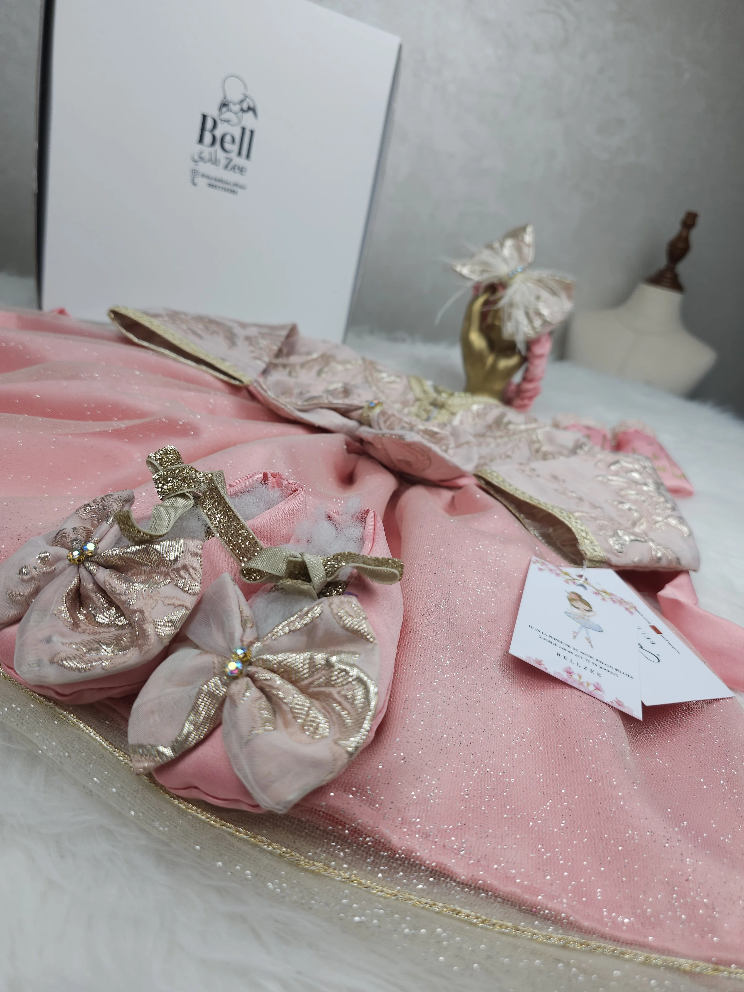 Nfissa Box Bébé – Robe Caftan SAUMON ROSE