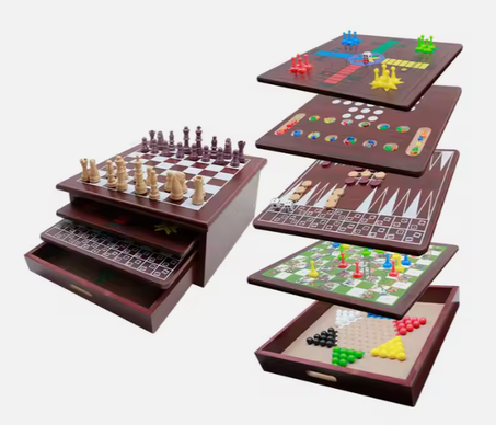 صندوق الألعاب الخشبي 10 في 1 من توي جوي