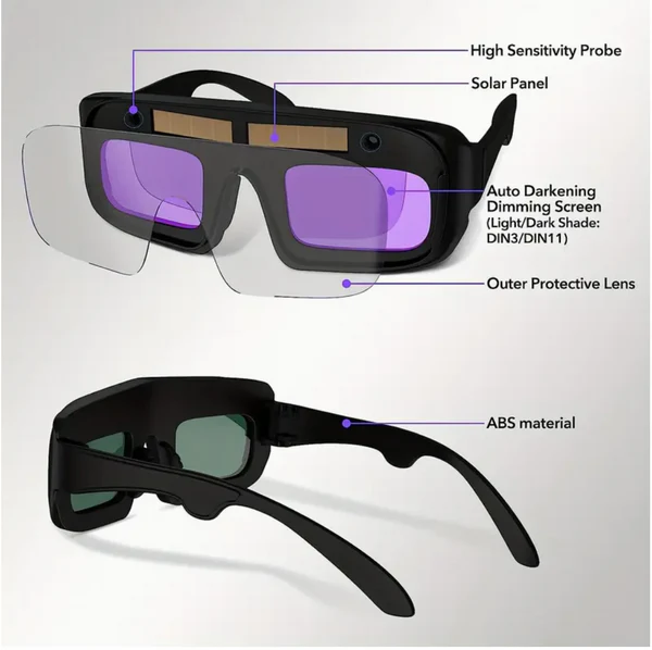 🕶️ Lunettes de Soudage Solaires à Assombrissement Automatique ☀️ Protection Professionnelle pour le Soudage et la Brasure 🔧 (copy)