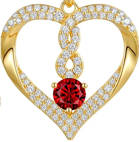 Gold Plated and Sterling SilverInfinity Heart Necklaces for Women