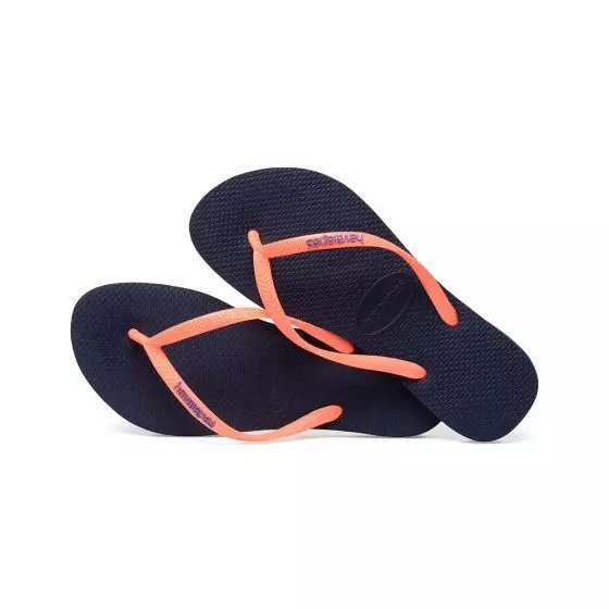 Havaianas Kids Slim Flip Flops- Marinho Navy Blue / Orange