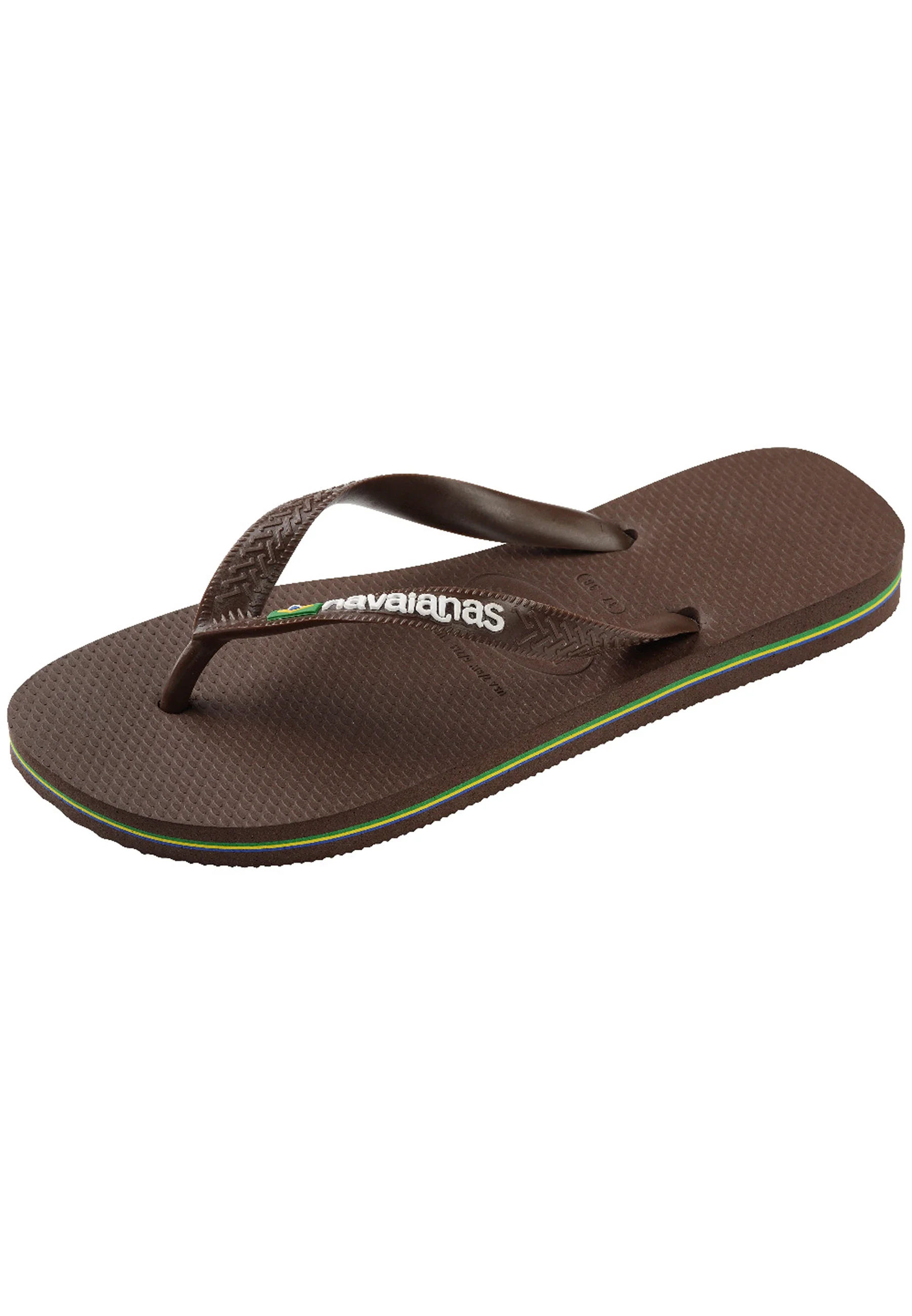 Havaianas BRASIL LOGO BUTTERCREAM UNISEX - Sandales tongs - dark brown