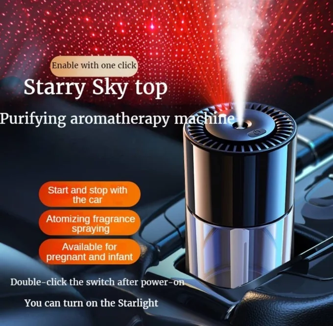 معطر هواء ذكي مع إضاءة نجوم LED – موزع عطر محمول للسيارة والغرفة (USB)