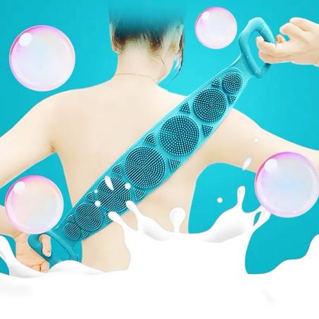 Brosse de bain en Silicone, douche arrière, lavage du corps, ceinture, serviette de bain exfoliante corps 2