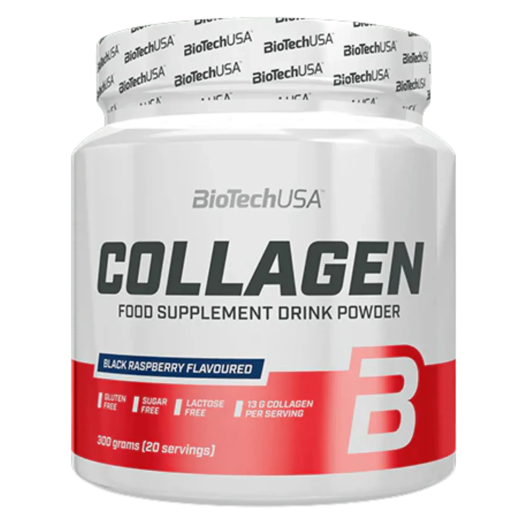 BioTechUSA Collagen Powder 300 g – Collagène, Acide Hyaluronique & Vitamines C + E
