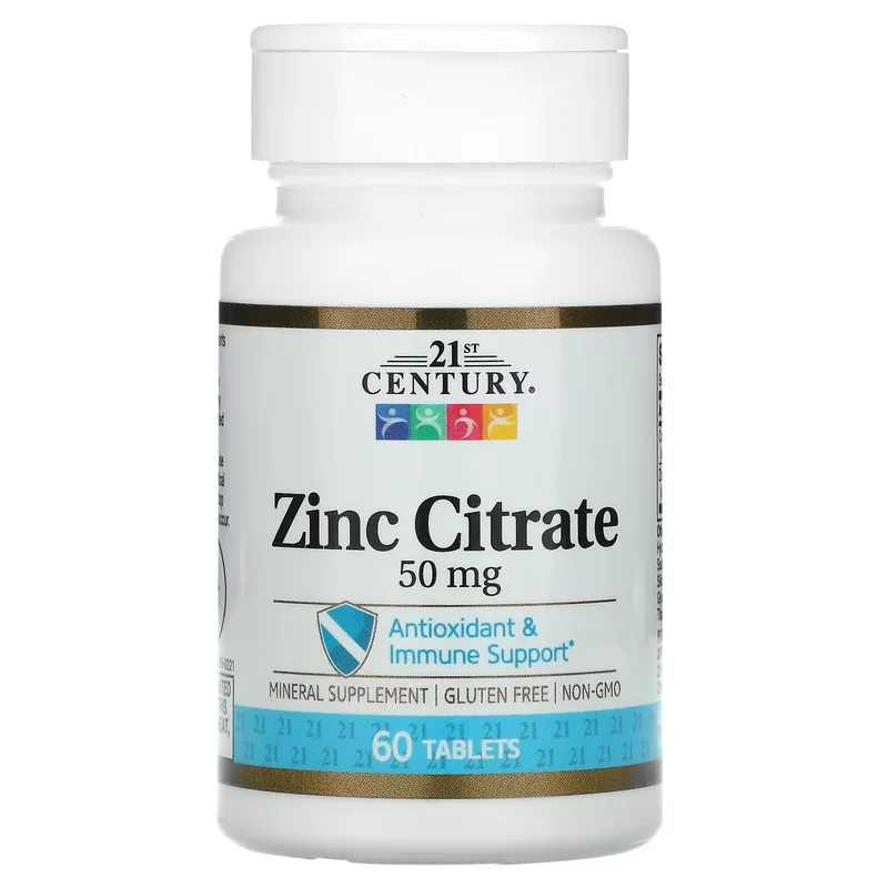 21st Century, Zinc Citrate, 50 mg, 60 Tab